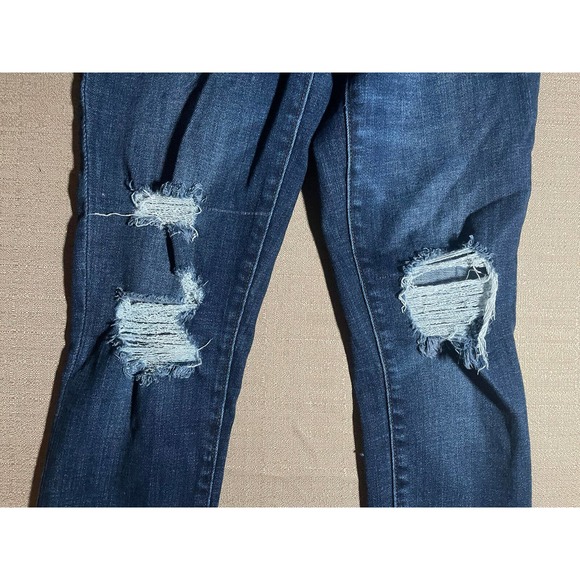 Abercrombie & Fitch Women’s 25 0S Simone High Rise Ankle Jeans Distressed Dark - Picture 3 of 8